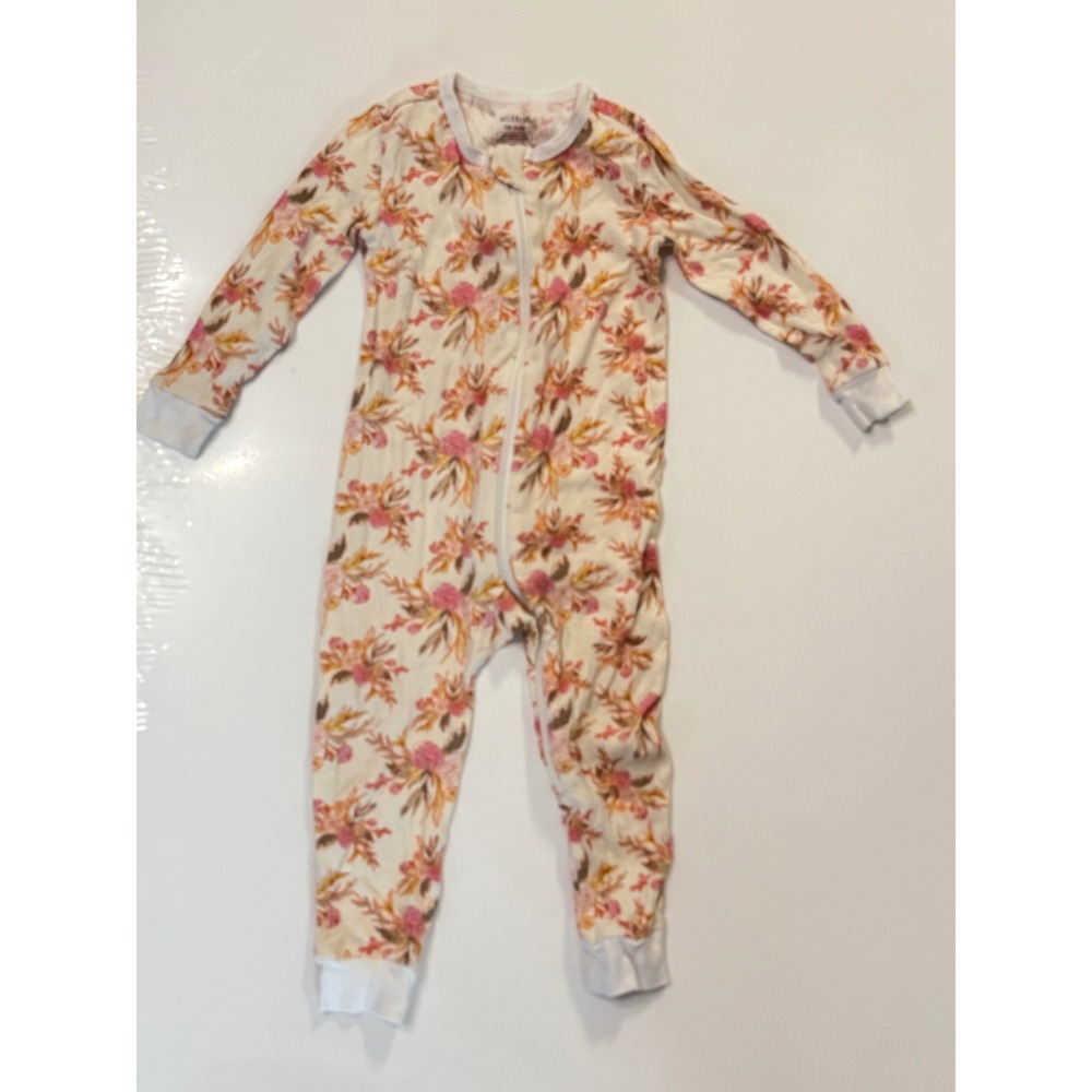 Milkbarn Organic Cotton Floral Zipper Footless Sleeper Pajamas 12-18M